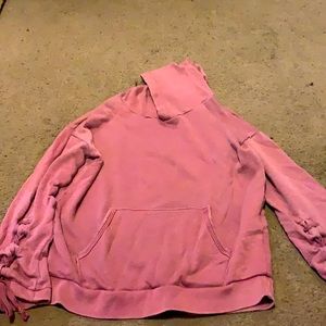 Hoodie with cool tie up on the sleeves